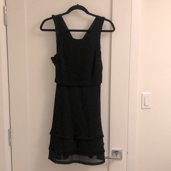 Sandro black fringe cocktail dress - Picture 1 of 6